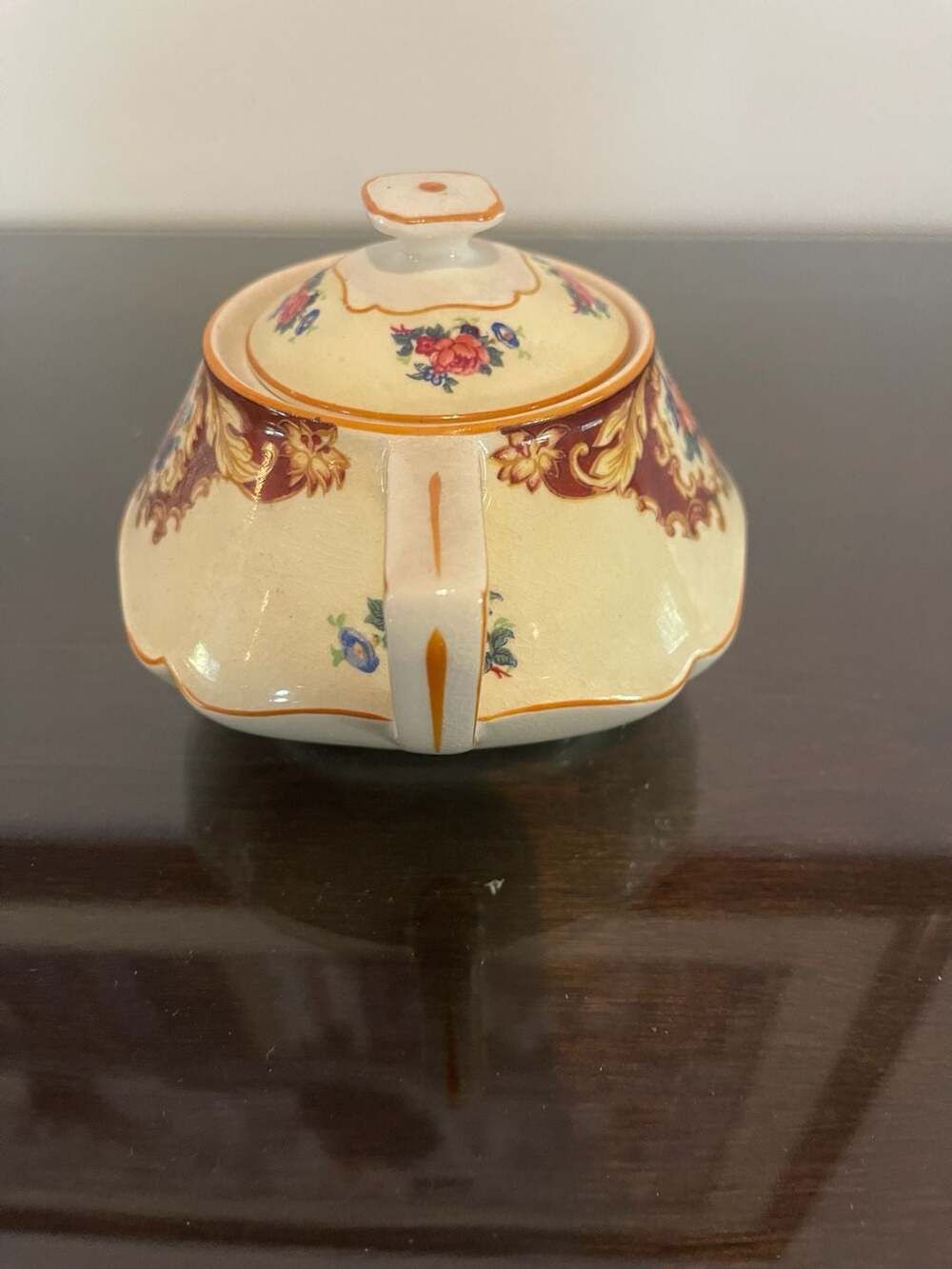 Vintage Crown Ducal Ware Floral Lidded Sugar Bowl Made in England - Picture 4 of 7